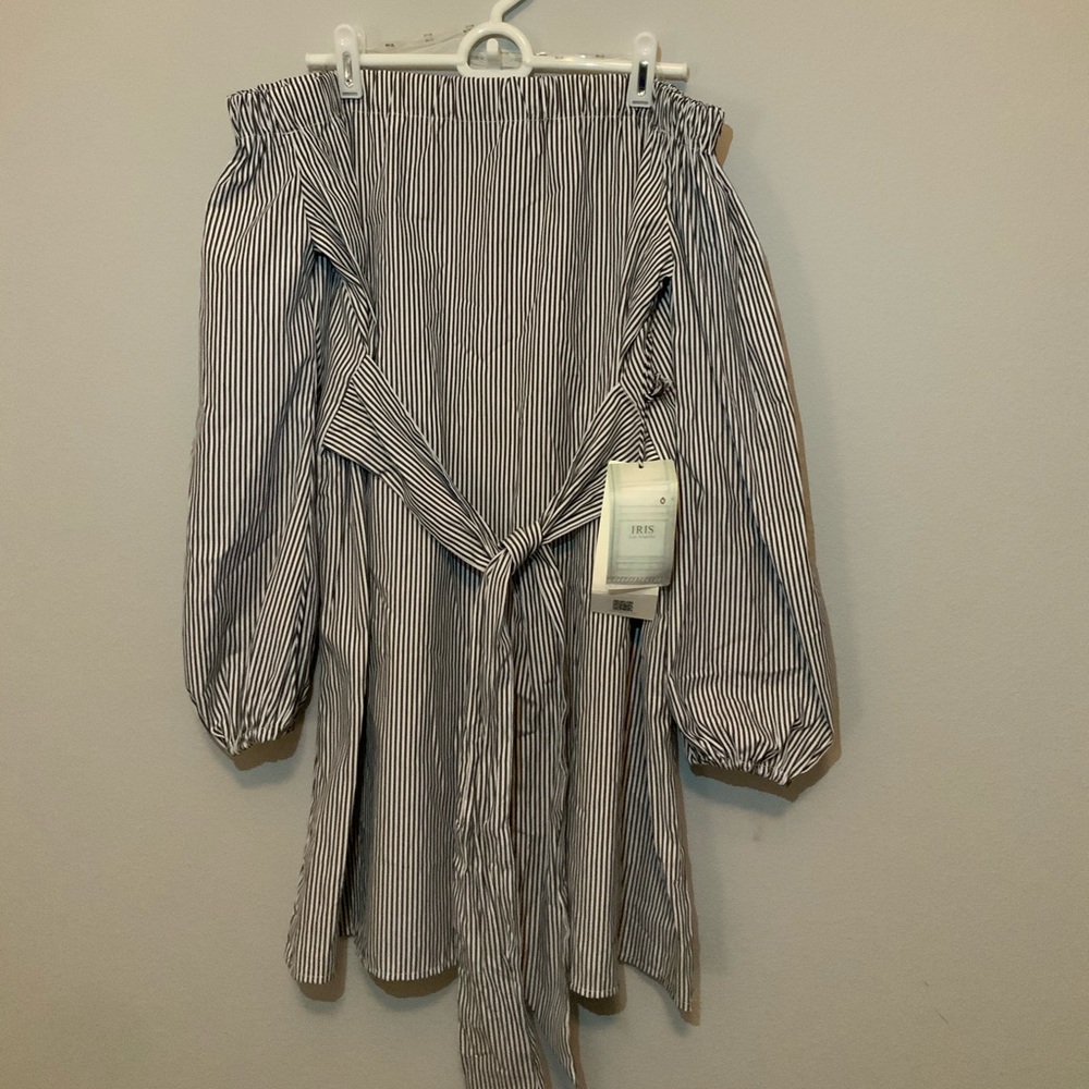 New w/ Tag Belted Off the Shoulder Dress